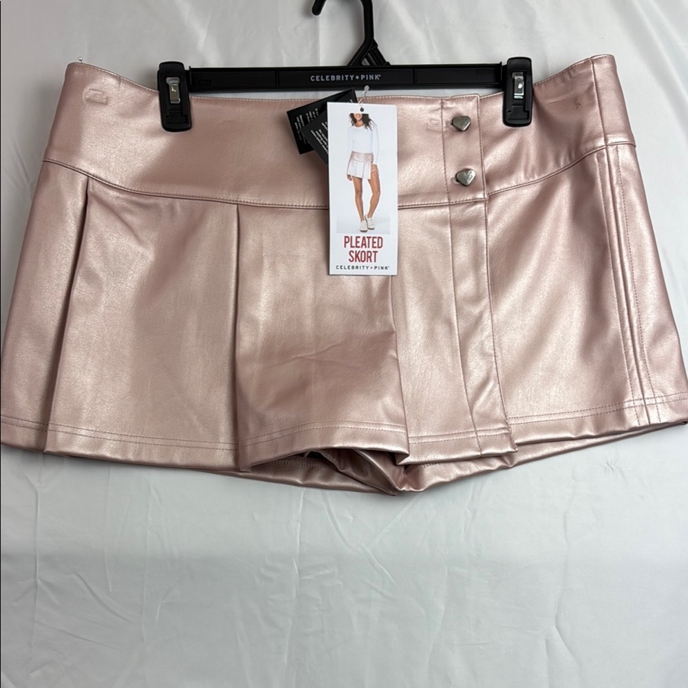 Celebrity Pink Women's Metallic Skort - Light Pink
